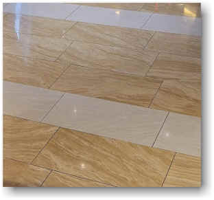 Marble tile flooring